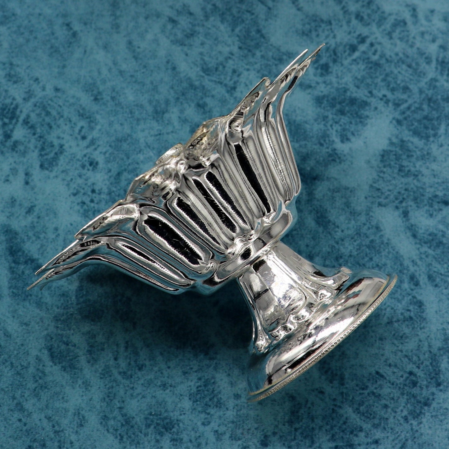 999 pure silver handmade elegant oil lamp, silver home temple utensils, silver diya, deepak, silver vessels, silver art decorative art su172 - TRIBAL ORNAMENTS