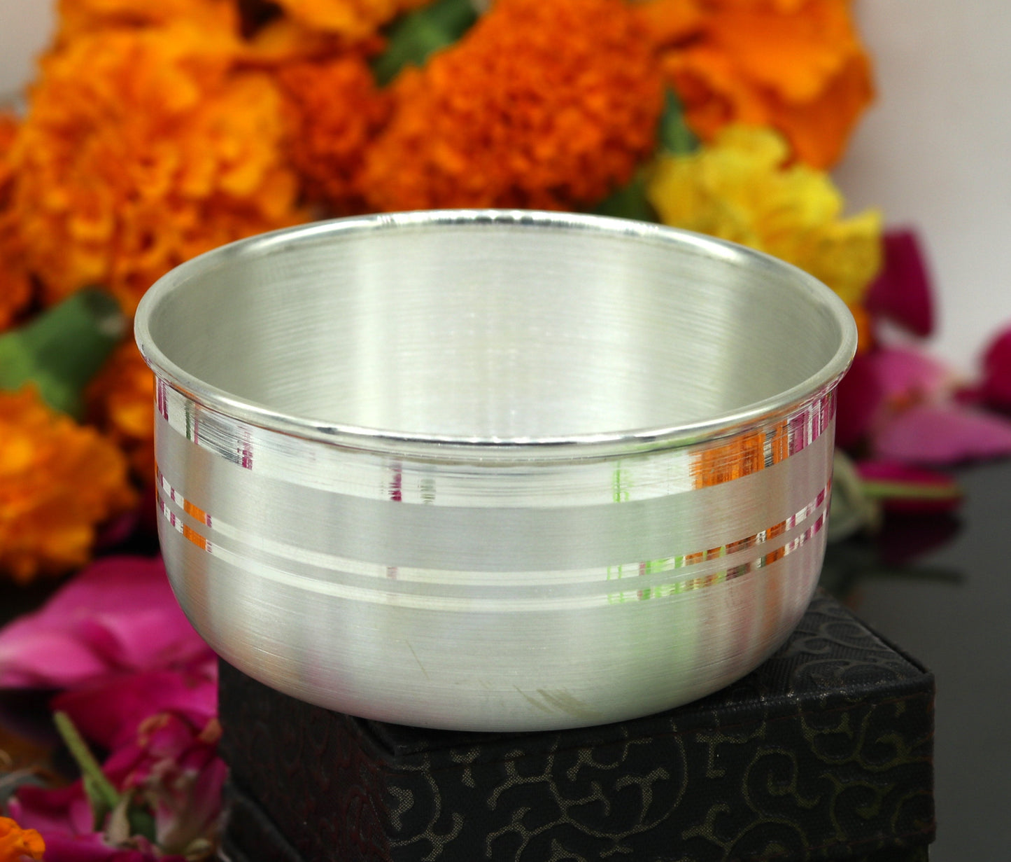 999 pure sterling silver handmade solid silver bowl kitchen utensils, vessels, silver has antibacterial properties, keep stay healthy sv56 - TRIBAL ORNAMENTS