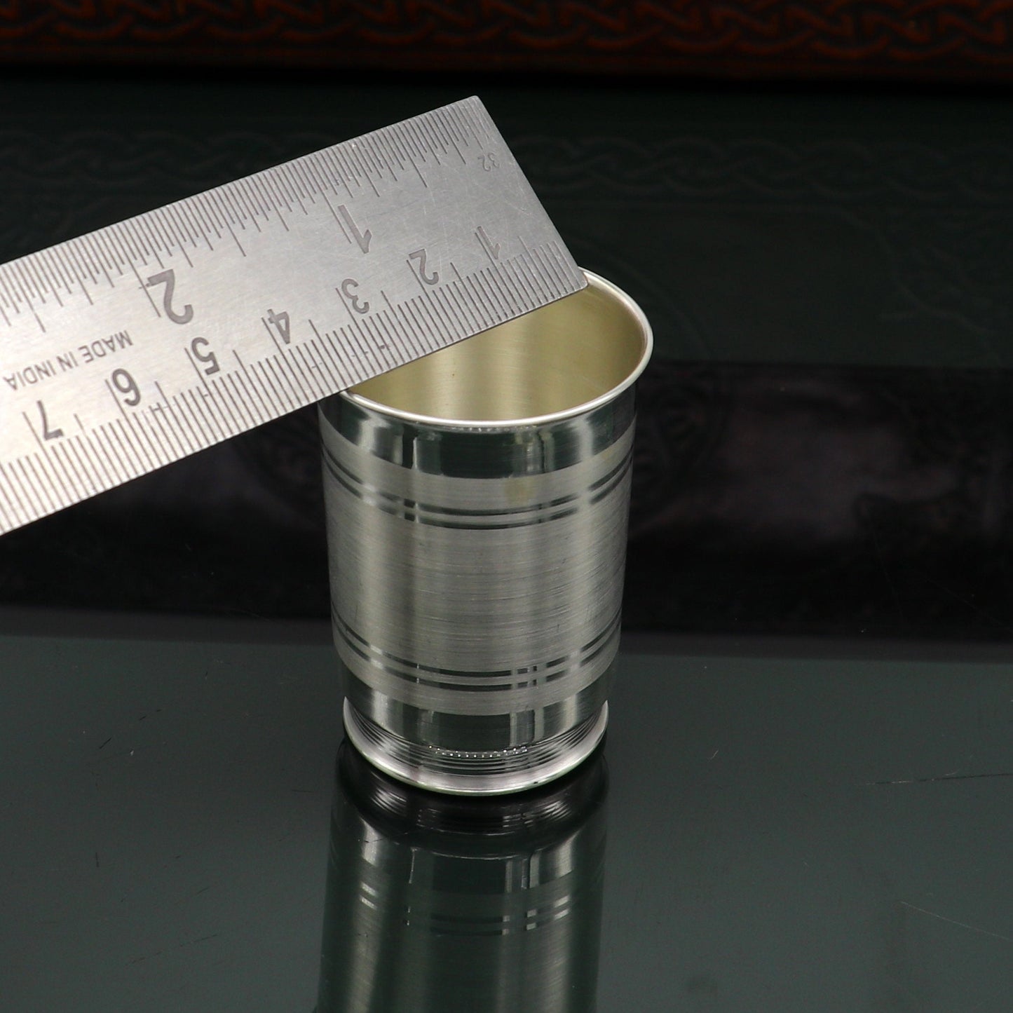 999 silver handmade baby glass set, water/milk Glass tumbler, best gifting silver vodka glass, wine glass set, baby feeding utensils sv135 - TRIBAL ORNAMENTS