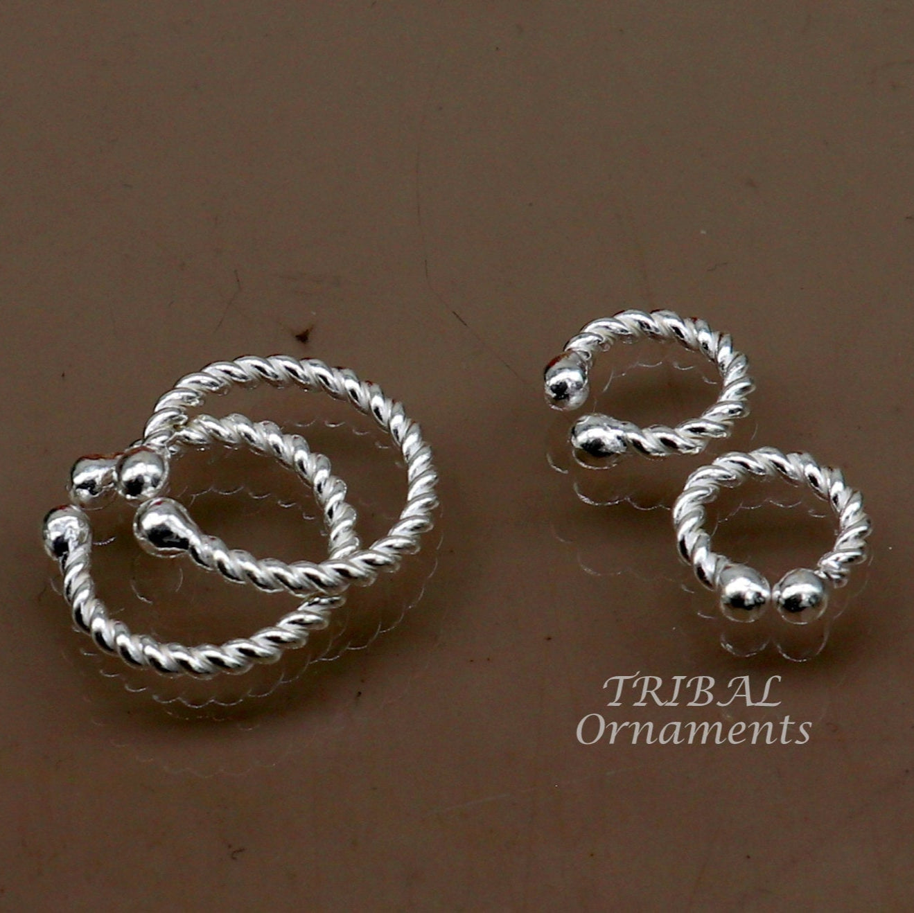 Baby Krishna jewelry set featuring cuff Kada and ankle Kada with Lord Gopala design, small size wrist and foot jewelry by TRIBAL ORNAMENTS.