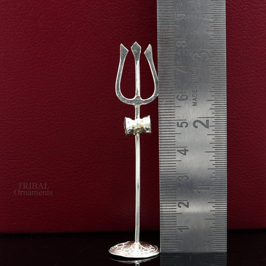 Divine Lord shiva Trident, Solid sterling silver Trishul puja article utensils, shiva trishul trident , god accessories from india su693 - TRIBAL ORNAMENTS
