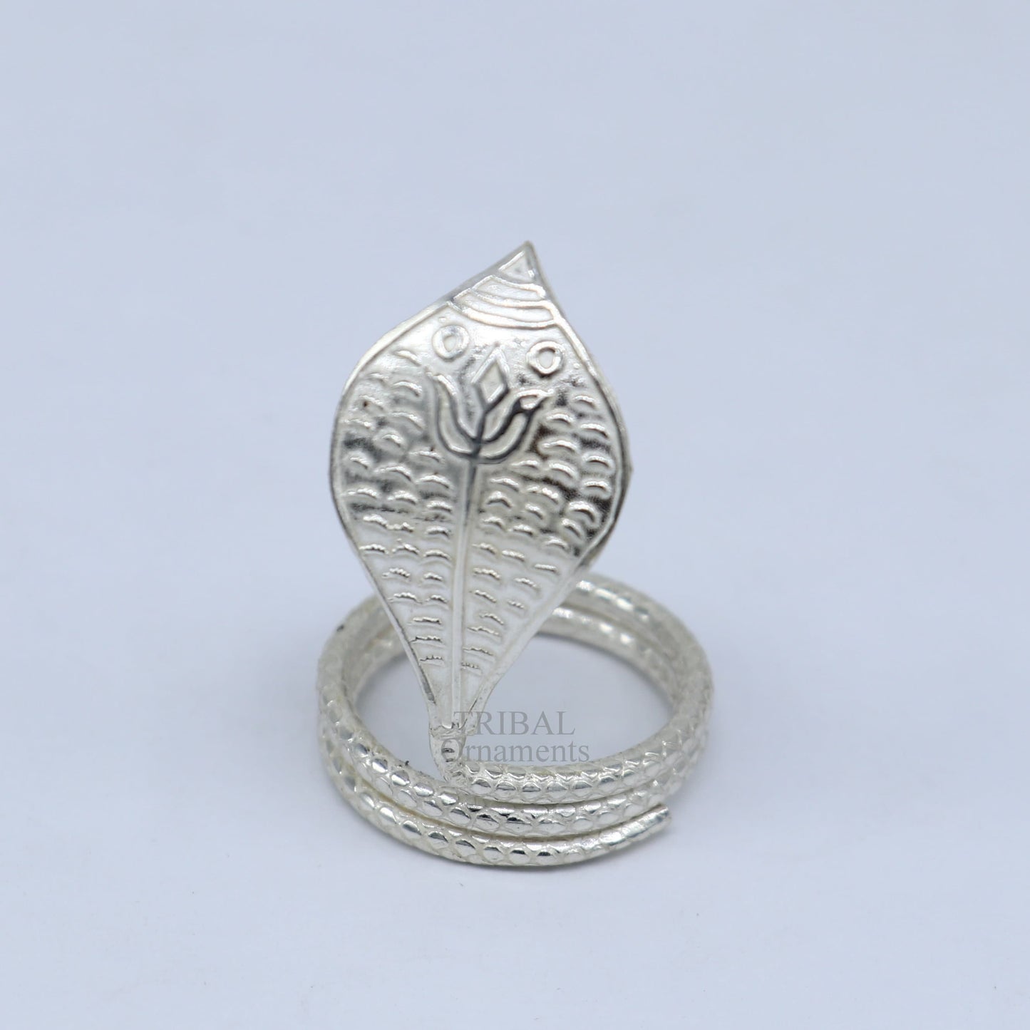 Divine Shiva Snake sterling silver handmade style mini snake or shiva snake for puja or worshipping, solid Diwali puja article su719 - TRIBAL ORNAMENTS