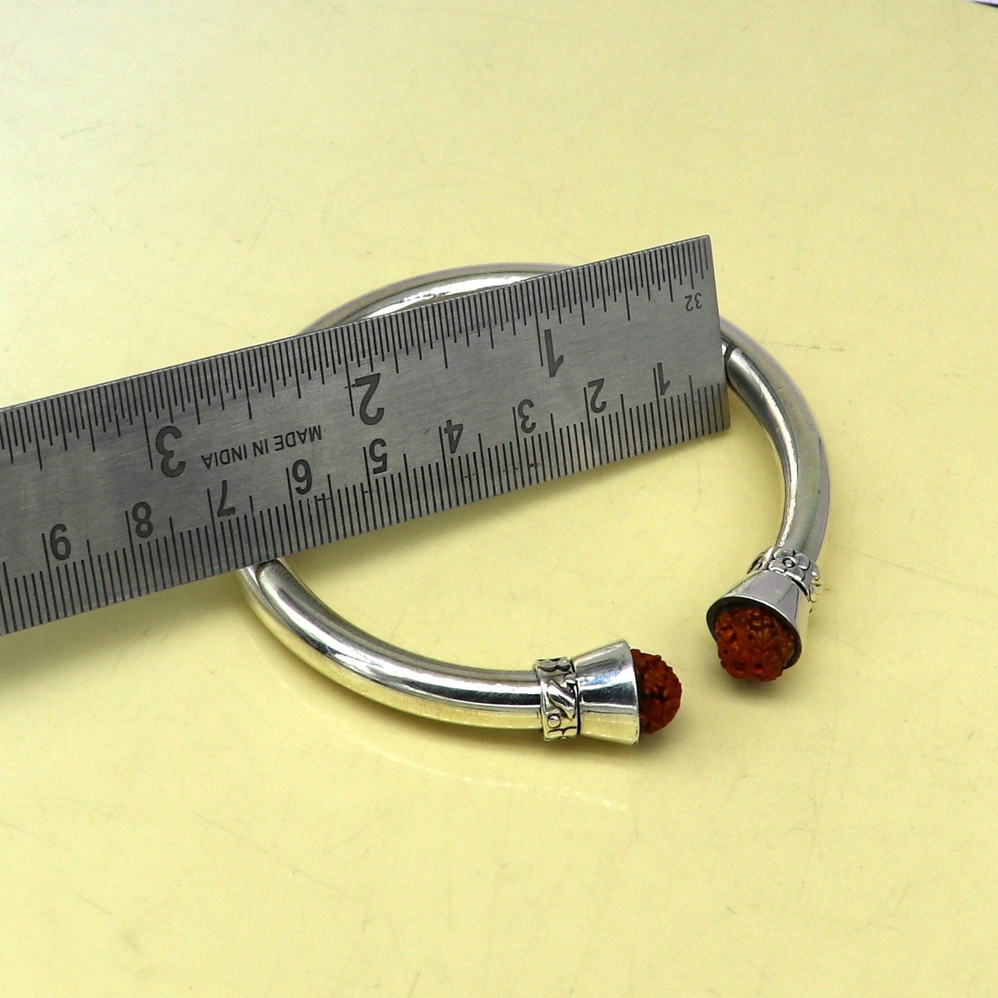 Exclusive 925 sterling silver handmade plain shiny stylish bangle bracelet kada, elegant tribal rudraksha bangle gifting jewelry nsk385 - TRIBAL ORNAMENTS