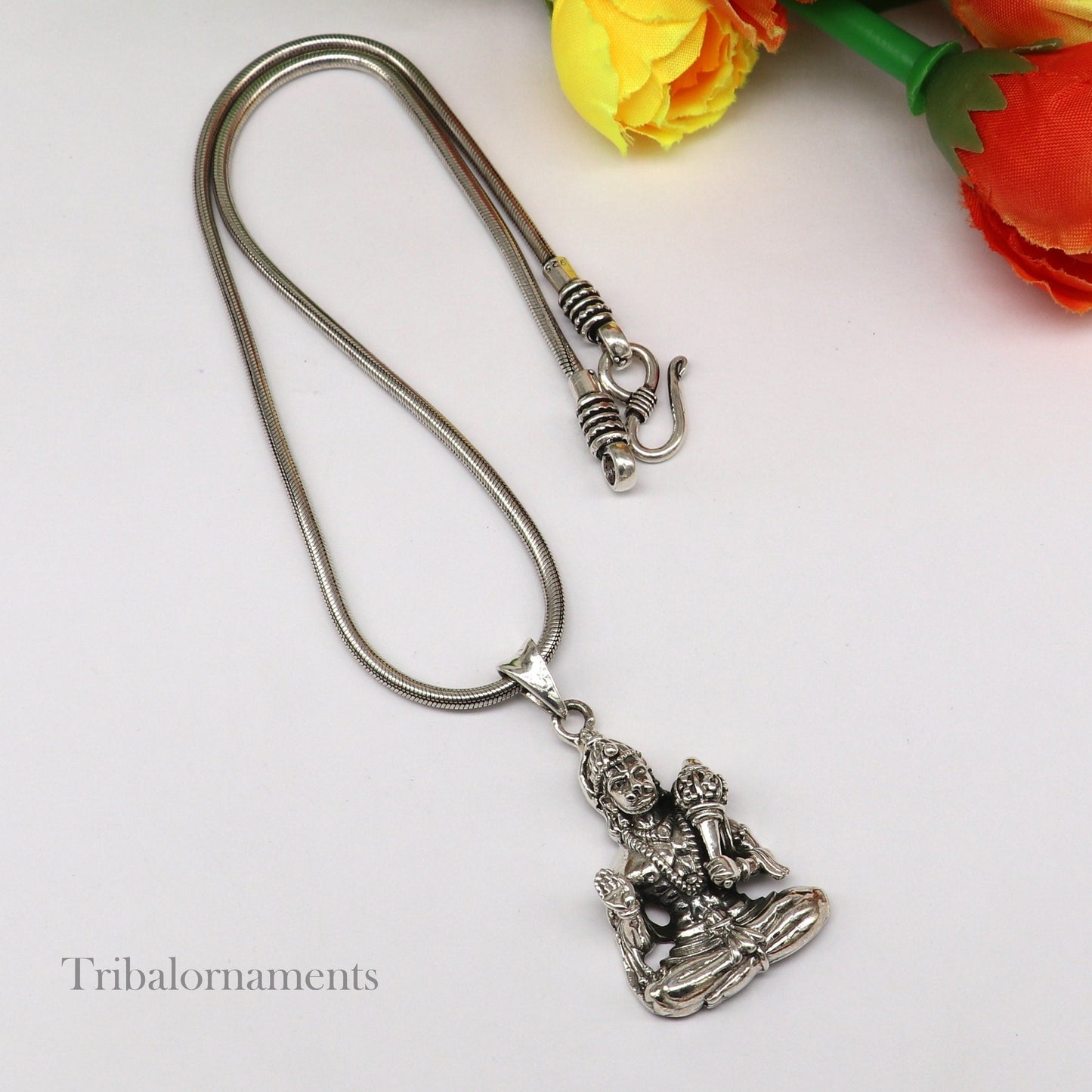 God hanuman pendant 92.5 sterling silver handmade god idol Bajaranbali pendant, amazing designer fabulous pendant gifting jewelry ssp967 - TRIBAL ORNAMENTS