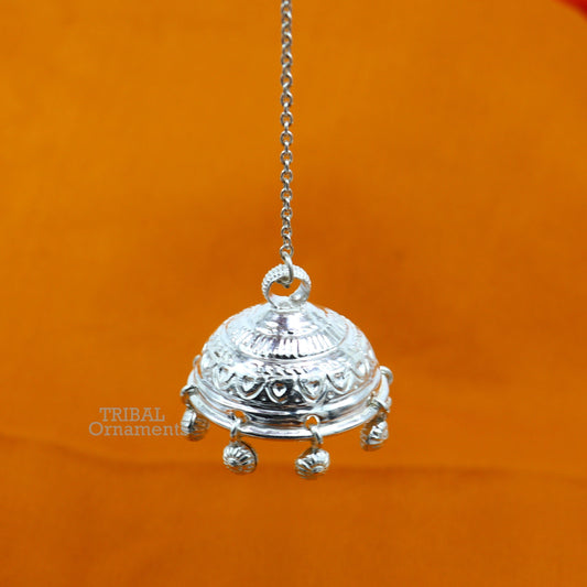 Handmade Sterling Silver chhatar/ chhatra, silver umbrella god temple art, Gorgeous hand craved Solid silver temple article utensils su751 - TRIBAL ORNAMENTS