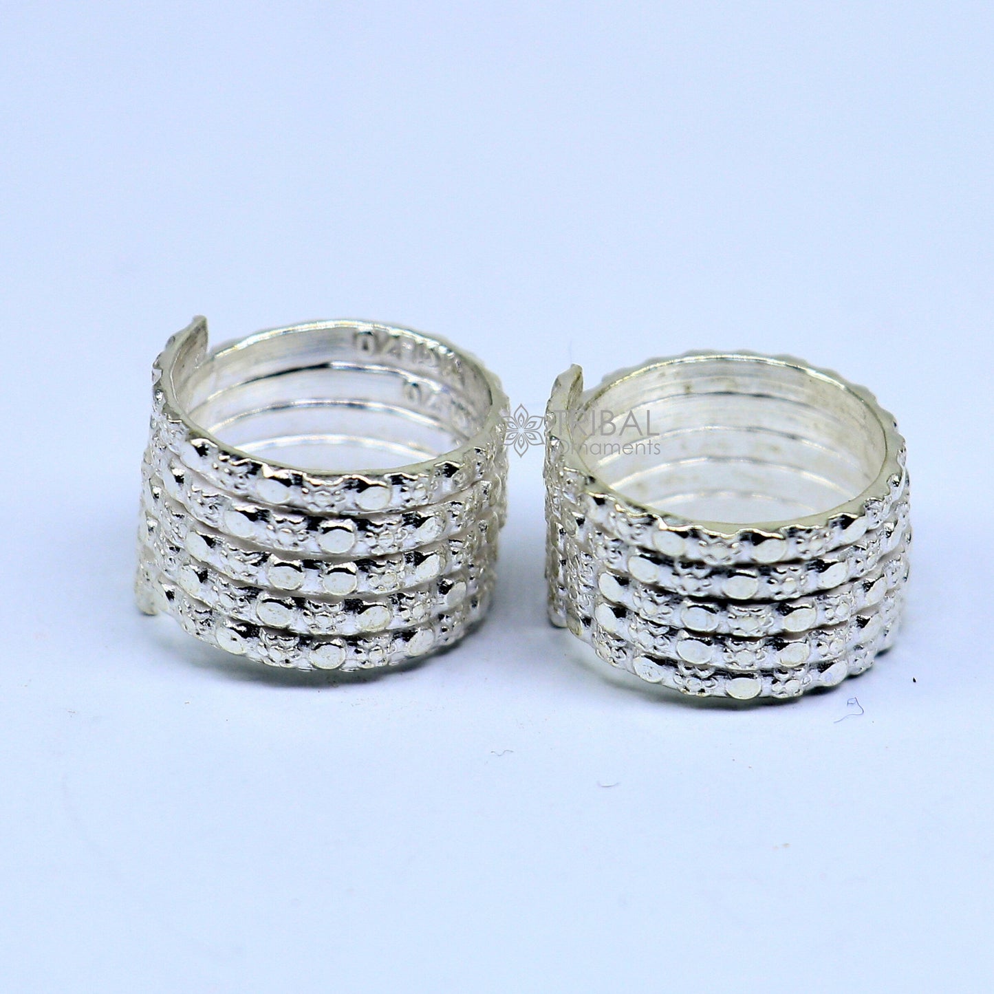 Indian Ethnic style handmade solid silver spiral design toe rings pair, excellent tribal customized belly dance hippie & boho jewelry ntr85 - TRIBAL ORNAMENTS