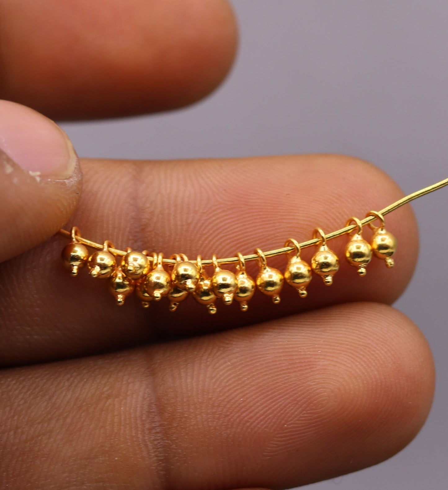 Loose beads Lot of 20 pieces Vintage handmade 22kt yellow gold beads bell for jewelry making idea tribal hanging bells findings BD027 - TRIBAL ORNAMENTS