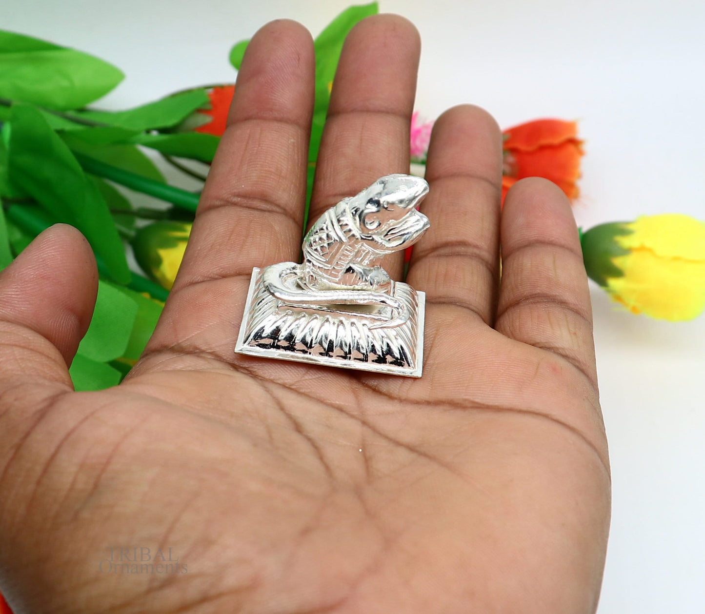 Lord Ganesha Vahan Mushak maharaj sterling silver handmade small article for puja, best gift for lord ganesha, divine statue su608 - TRIBAL ORNAMENTS