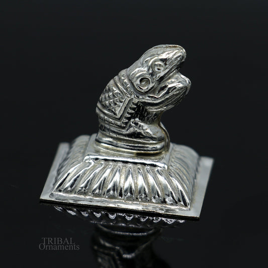 Lord Ganesha Vahan Mushak maharaj sterling silver handmade small article for puja, best gift for lord ganesha, divine statue su609 - TRIBAL ORNAMENTS