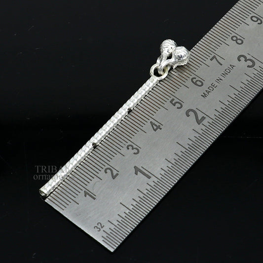 Lord Krishna flute terling silver handmade idol krishna flute, silver bansuri, laddu gopala flute, little krishna flute puja art su659 - TRIBAL ORNAMENTS