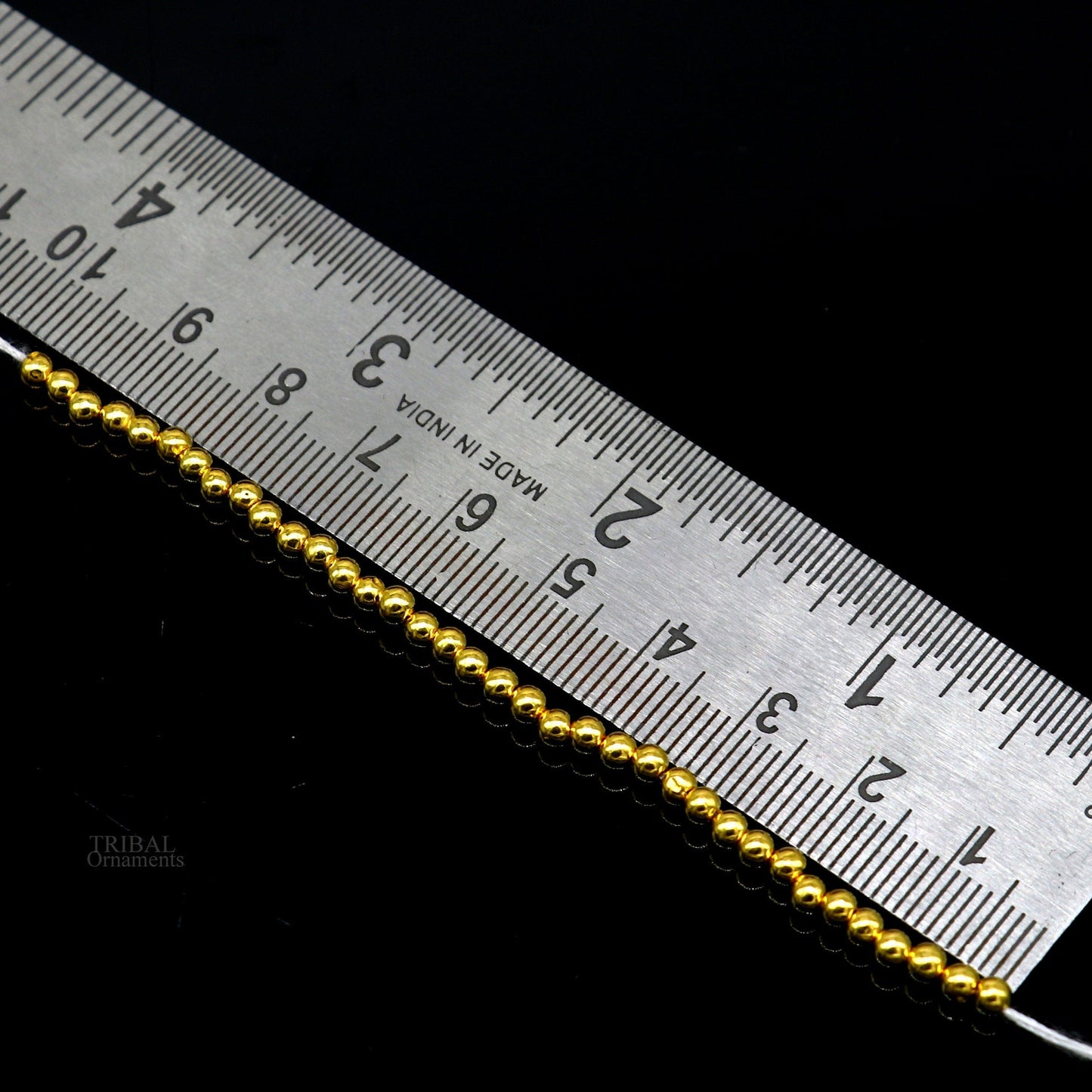 Lot of 20 vintage 3mm 22k yellow gold beads from TRIBAL ORNAMENTS, traditional handmade loose beads for custom jewelry making