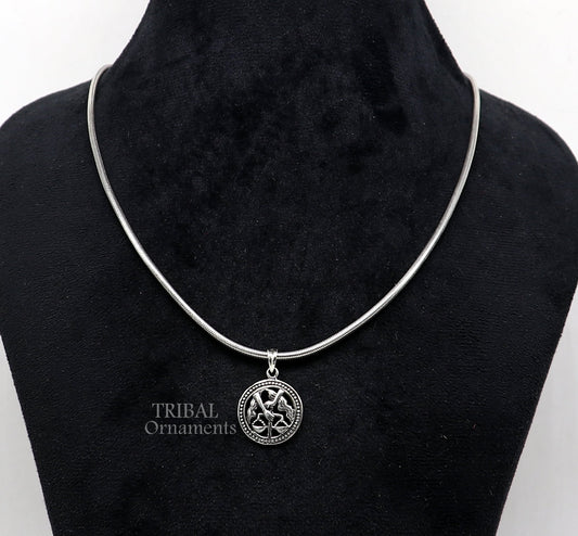 Modern trendy Zodiac sign Capricorn symbol pendant 925 sterling silver unique Design horoscope "Tula Rashi" pendant best jewelry nsp576 - TRIBAL ORNAMENTS