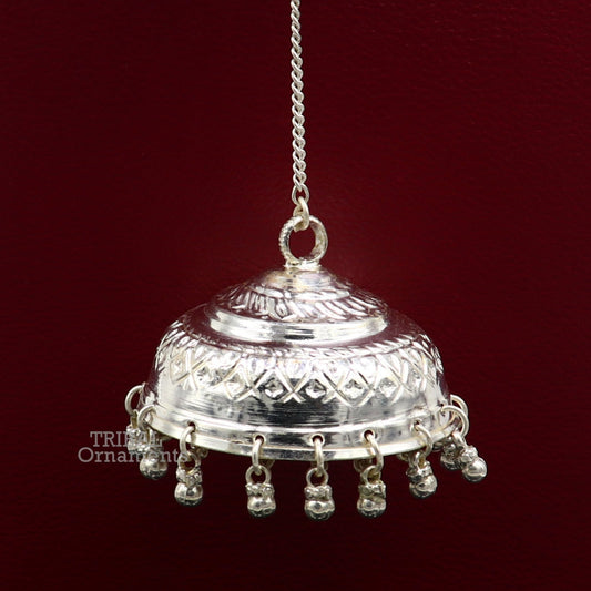 Solid Silver chhatar or chhatra, silver umbrella god temple art, Gorgeous hand craved Solid silver temple article, temple utensils su749 - TRIBAL ORNAMENTS