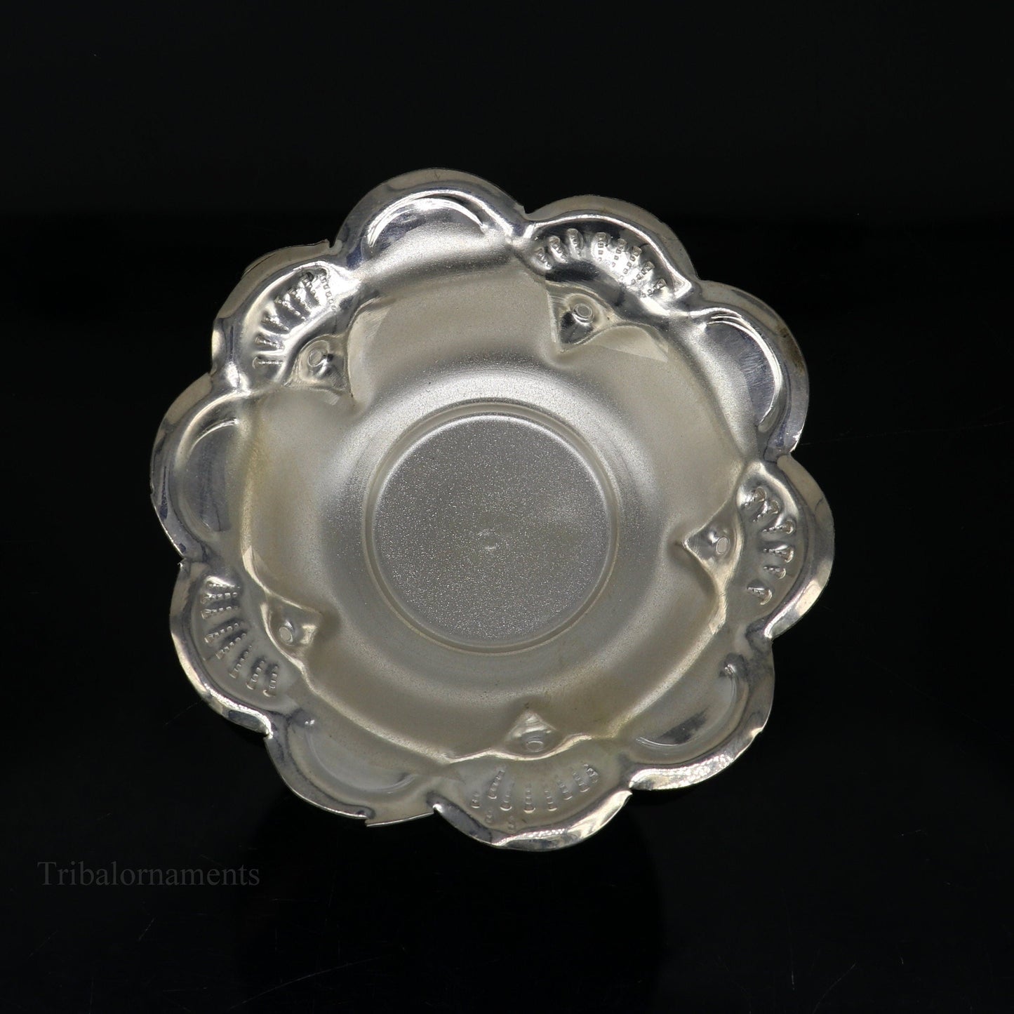 Solid sterling silver exclusive handcrafted work light weight bowl, puja utensils, silver article, silver utensils, silver vessel sv243 - TRIBAL ORNAMENTS