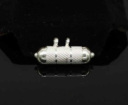 Solid sterling silver handmade gorgeous round shape handmade amulet box pendant, mantra box, silver tabiz , kavacham tribal jewelry ssp682 - TRIBAL ORNAMENTS