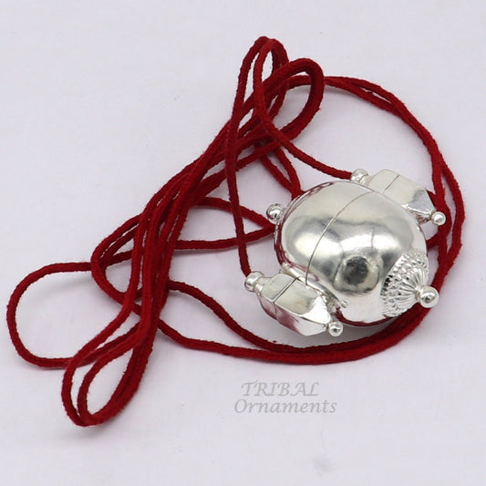 Sterling silver handmade lord shiva amazing lingam box container box pendant jewelry for belly dance nsp111 - TRIBAL ORNAMENTS
