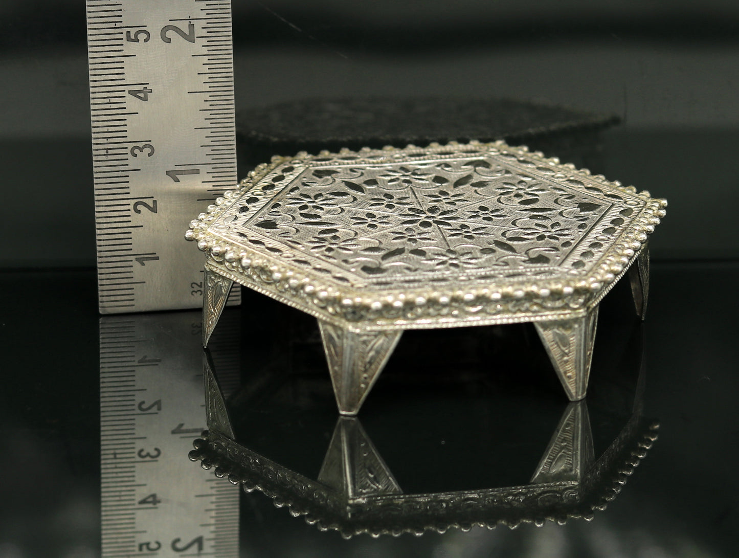 Sterling silver handmade solid silver gorgeous silver handcrafted customize bazot, excellent home puja utensils home temple art nsv84 - TRIBAL ORNAMENTS