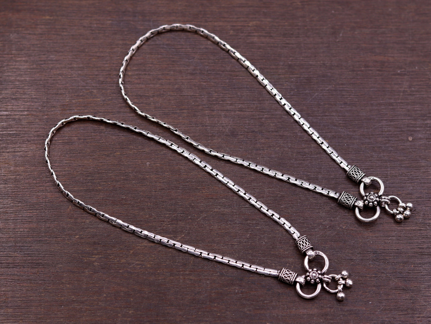 Top class pretty design ankle jewelry Real 925 sterling silver anklet, excellent mother's day gifting tribal belly dance jewelry india ank38 - TRIBAL ORNAMENTS