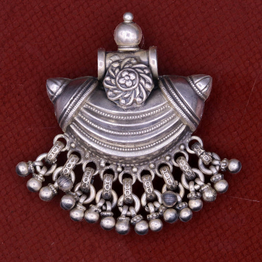 Vintage antique design fabulous hanging bells 925 sterling silver handmade pretty pendant necklace belly dance customized jewelry nsp138 - TRIBAL ORNAMENTS