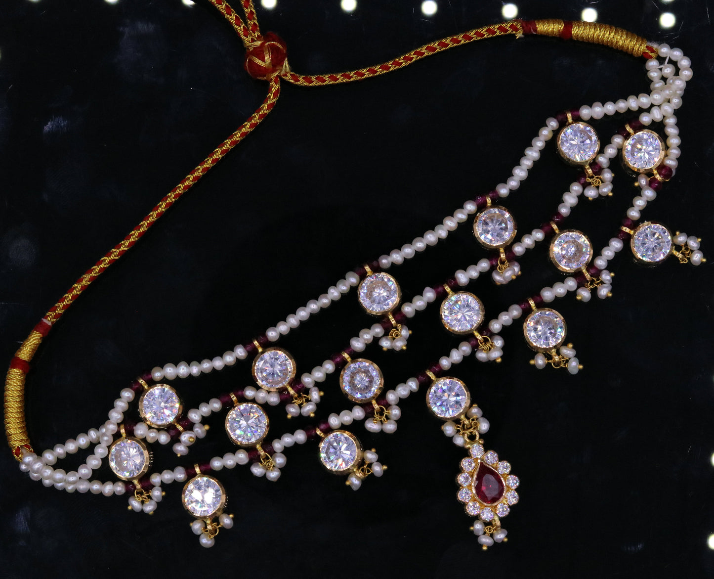 Vintage design handmade 22kt yellow gold gorgeous fit neck necklace wedding anniversary party wear girl's jewelry from india - TRIBAL ORNAMENTS