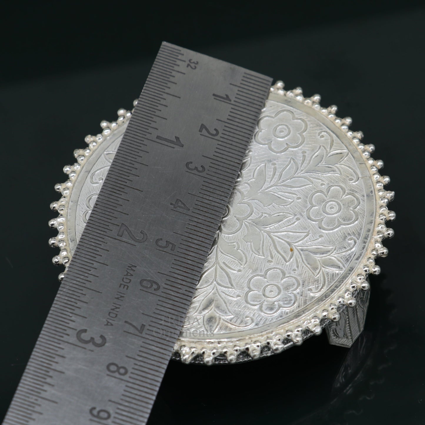 Vintage design Sterling silver handmade customize small oval shape table/bazot/chouki, excellent home puja utensils temple art su427 - TRIBAL ORNAMENTS