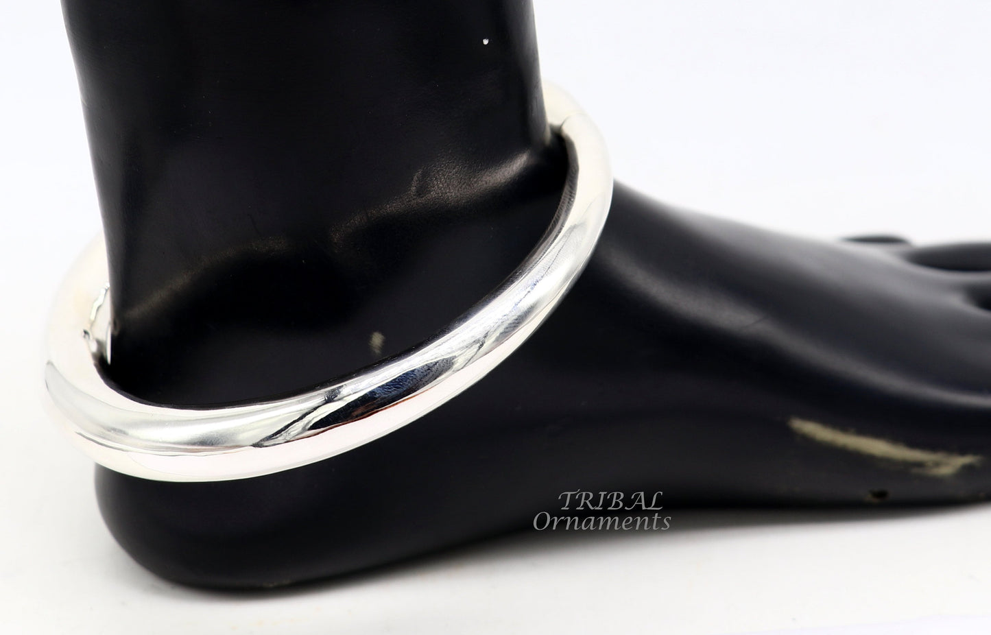 925 Sterling silver Handmade plain design indian traditional women's customized foot kada ankle kada bracelet tribal jewelry nsfk90 - TRIBAL ORNAMENTS