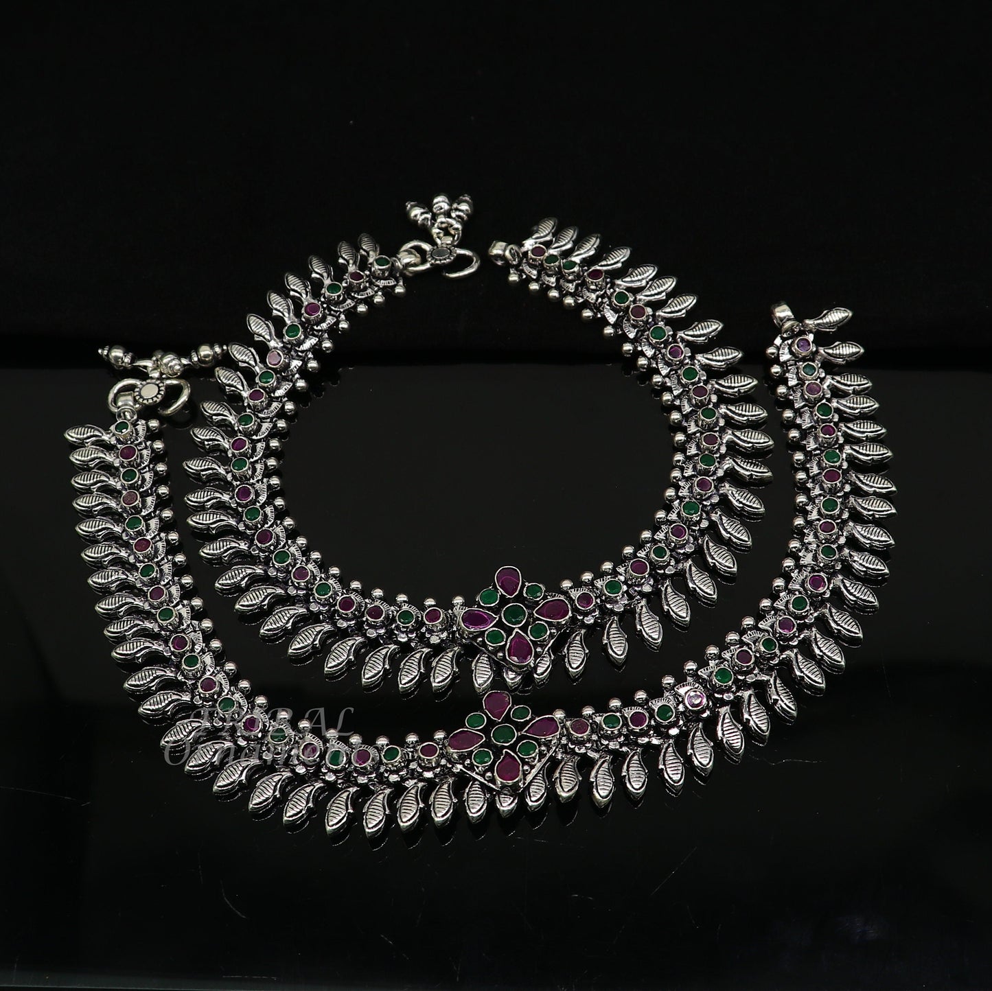 10.5" Inches long handmade 925 sterling silver fabulous color stone customized anklet bracelet, amazing anklets belly dance jewelry ank523 - TRIBAL ORNAMENTS