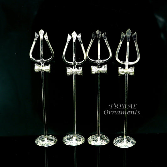 Divine Lord shiva Trident, Solid sterling silver Trishul puja article utensils, goddess trishul trident , god accessories from india su839 - TRIBAL ORNAMENTS