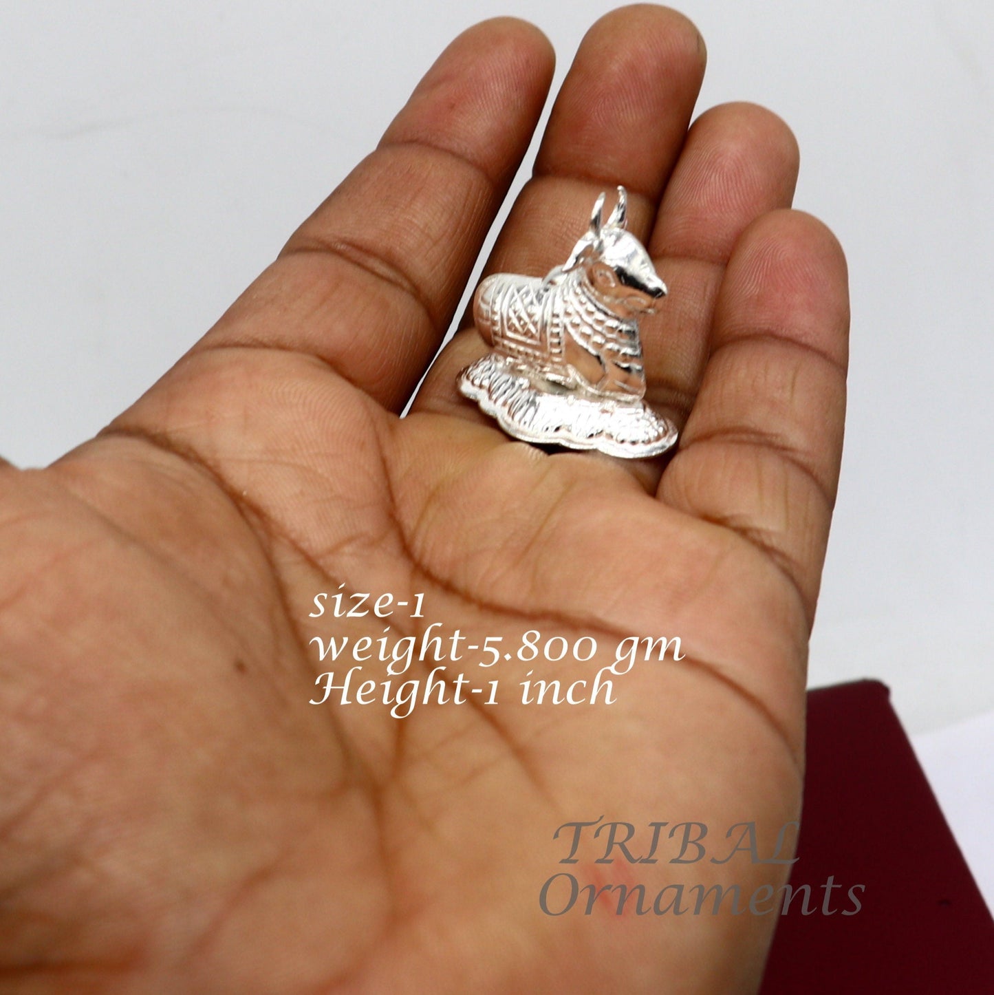 Lord Shiva Vahan Nandi Maharaj sterling silver handmade small article for puja, best gift for lord Shiva, divine Nandi statue su982 - TRIBAL ORNAMENTS