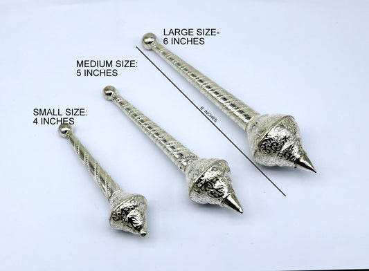 925 Sterling silver handmade divine lord Hanuman Gada/Mace, divine gift for idol hanuman, best puja articles, silver Hanuman Weapon su1130 - TRIBAL ORNAMENTS