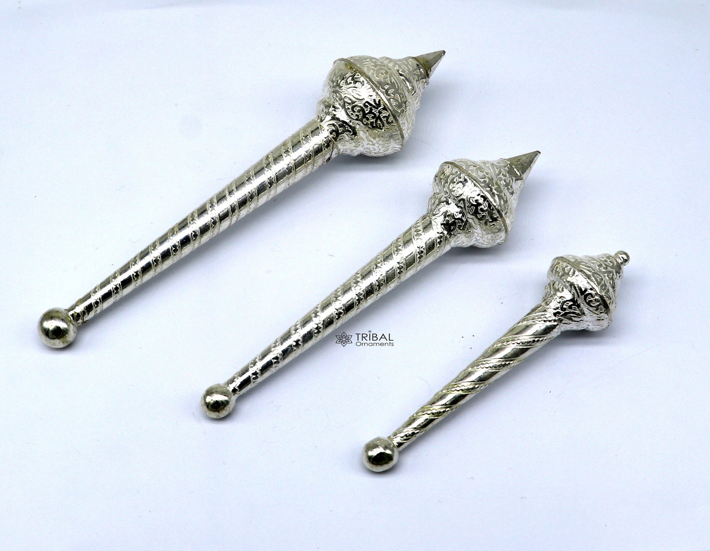925 Sterling silver handmade divine lord Hanuman Gada/Mace, divine gift for idol hanuman, best puja articles, silver Hanuman Weapon su1130 - TRIBAL ORNAMENTS