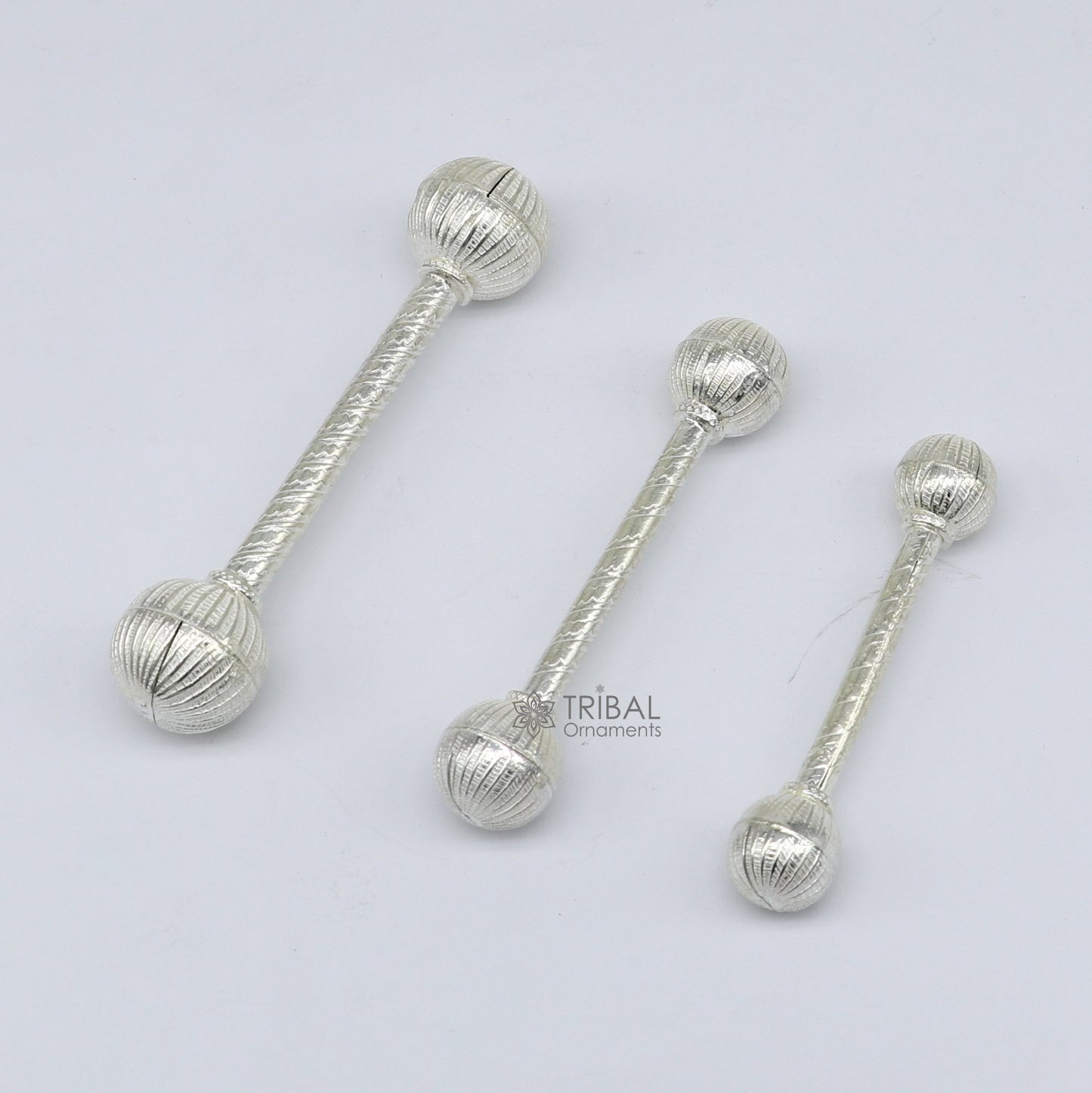 Sterling silver handmade design new born baby gifting bells toy, baby Krishna gifting toy, silver whistle, silver Ghungru/ jingling su1139 - TRIBAL ORNAMENTS