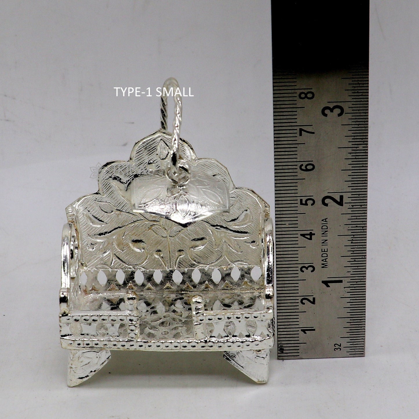 925 pure sterling silver sinhasan, God throne, god statue's stand chair singhasan, temple art puja asan chouki article art763 - TRIBAL ORNAMENTS