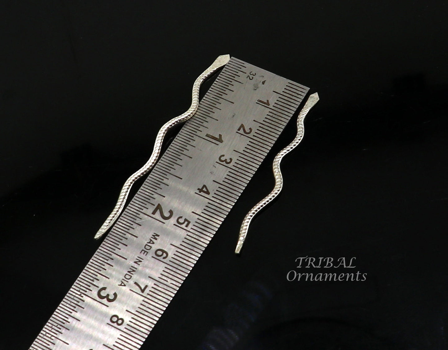 Sterling silver handmade Nag Nagin snake joda pair for puja or worshipping su967 - TRIBAL ORNAMENTS