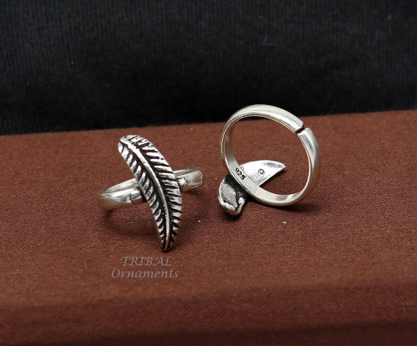 925 sterling silver amazing leaf design handmade toe ring, toe band stylish modern women's brides jewelry, india traditional jewelry ytr47 - TRIBAL ORNAMENTS