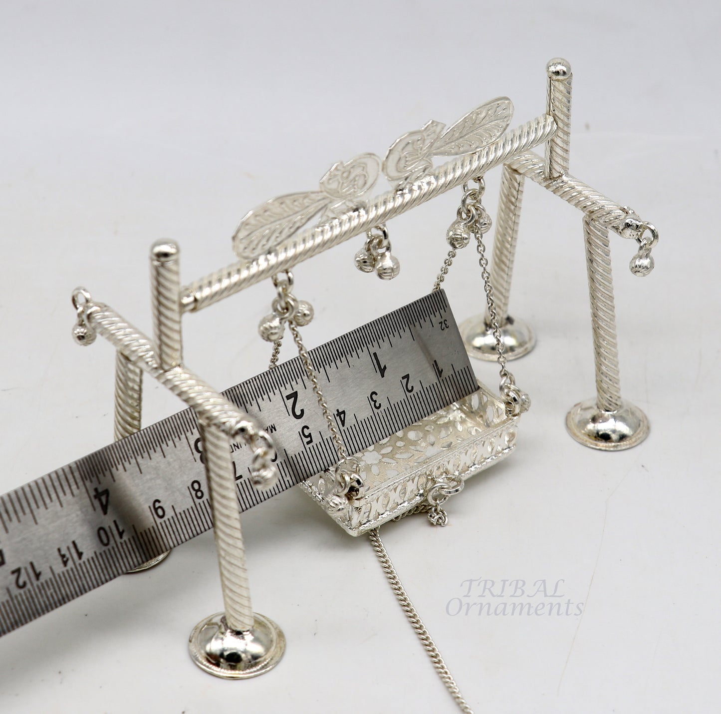 925 Sterling silver handmade Bal Gopala jhula, little Krishna swing, child krishan palana, silver jhula, laddu gopal jhula, silver art su943 - TRIBAL ORNAMENTS