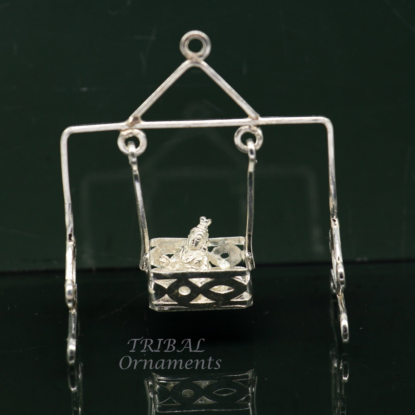 925 sterling silver handmade light weight Laddu Gopala jhula, Krishna swing, child krishna palana, silver jhula, laddu gopal jhula su957 - TRIBAL ORNAMENTS