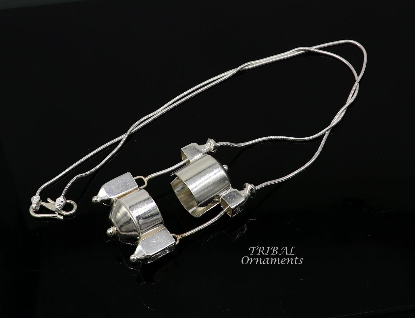 Sterling silver stylish vintage antique designer Idol shiva lingam box pendant, casket box pendant for shiva lingam, ethnic inidia set495 - TRIBAL ORNAMENTS