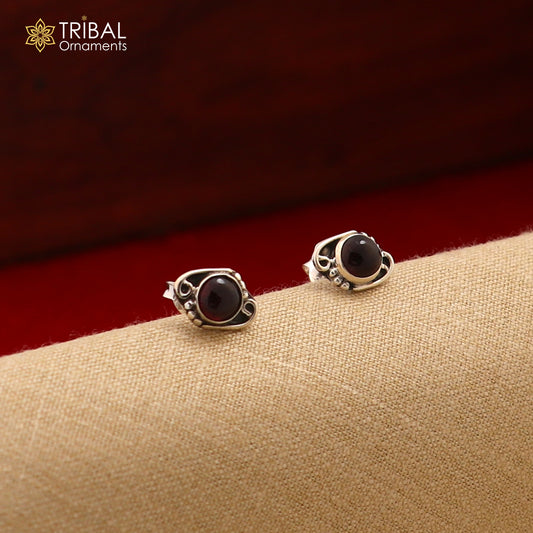 925 sterling silver gorgeous oval shape red garnet stone stud earring best unisex jewelry s1385