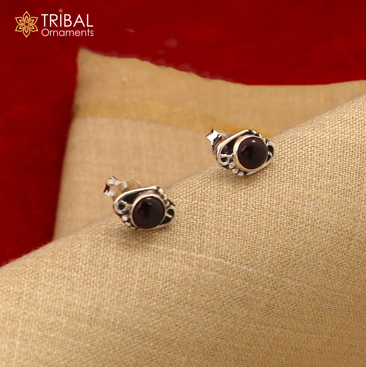 925 sterling silver gorgeous oval shape red garnet stone stud earring best unisex jewelry s1385