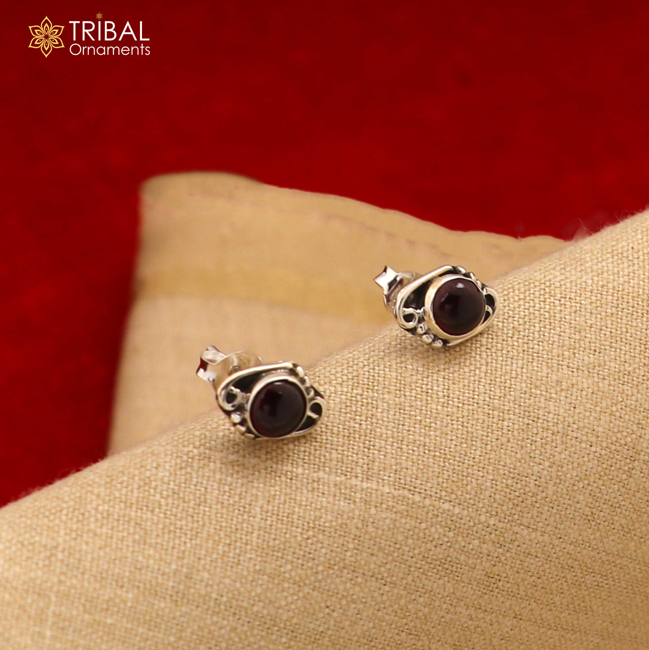 925 sterling silver gorgeous oval shape red garnet stone stud earring best unisex jewelry s1385