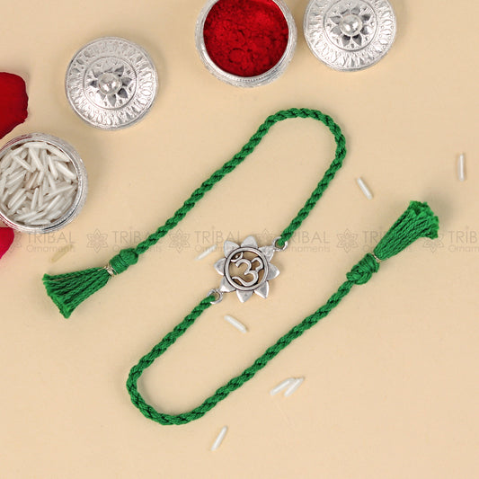 925 sterling silver Om design pendant Rakshabandhan festival rk377 - TRIBAL ORNAMENTS