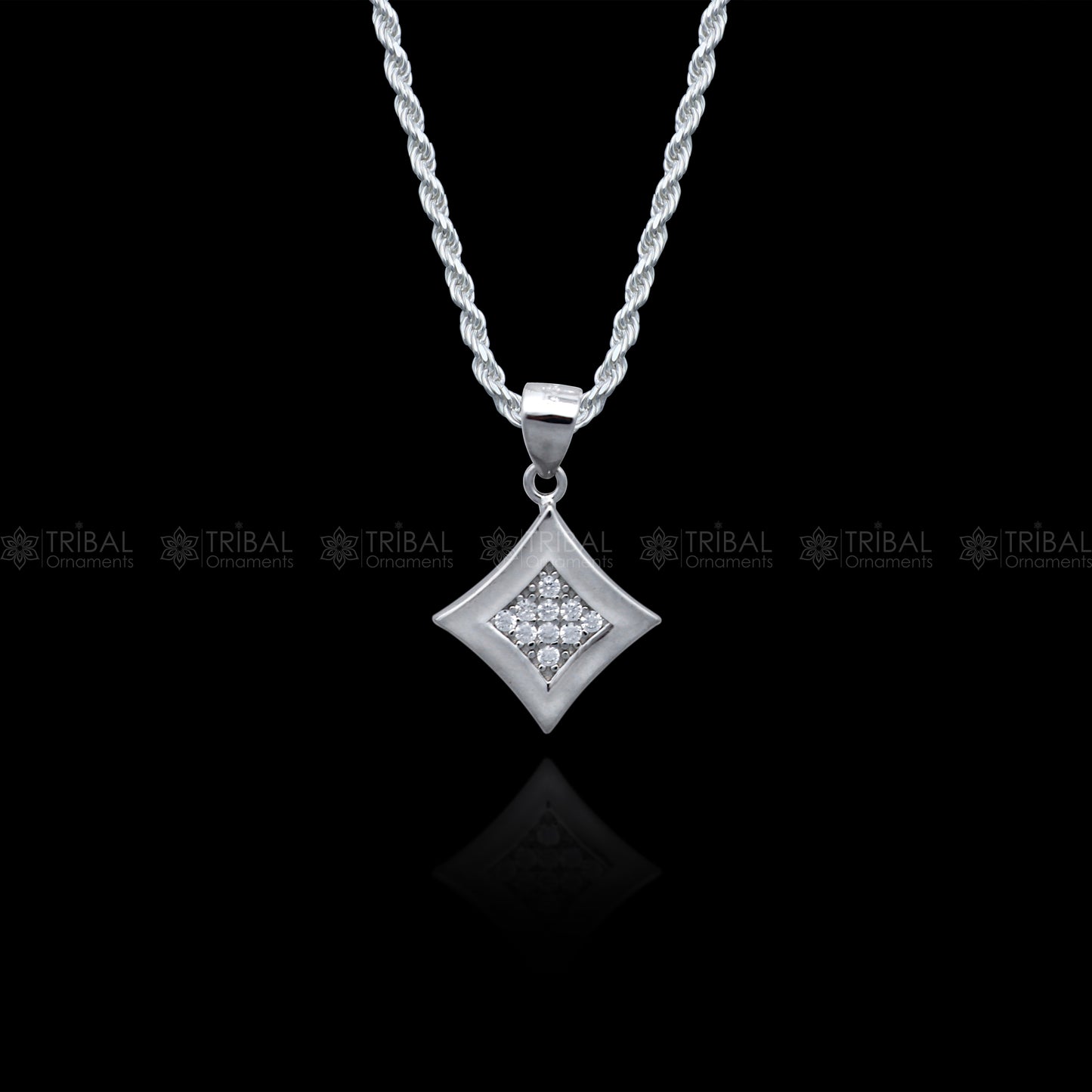 925 Sterling silver Fashionable diamond cubic zirconia stone  pendant set nsp971