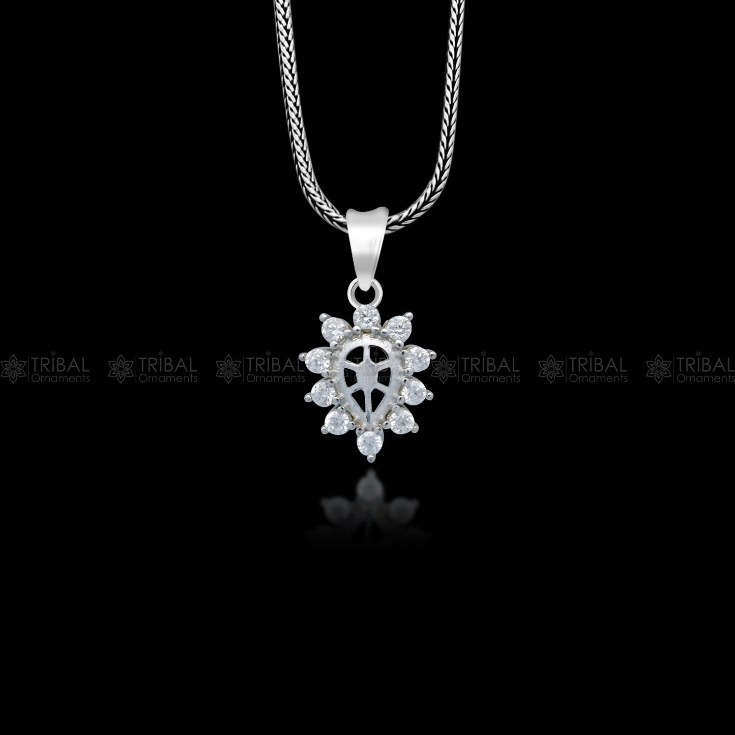 925 Sterling silver unique design diamond pendant nsp927