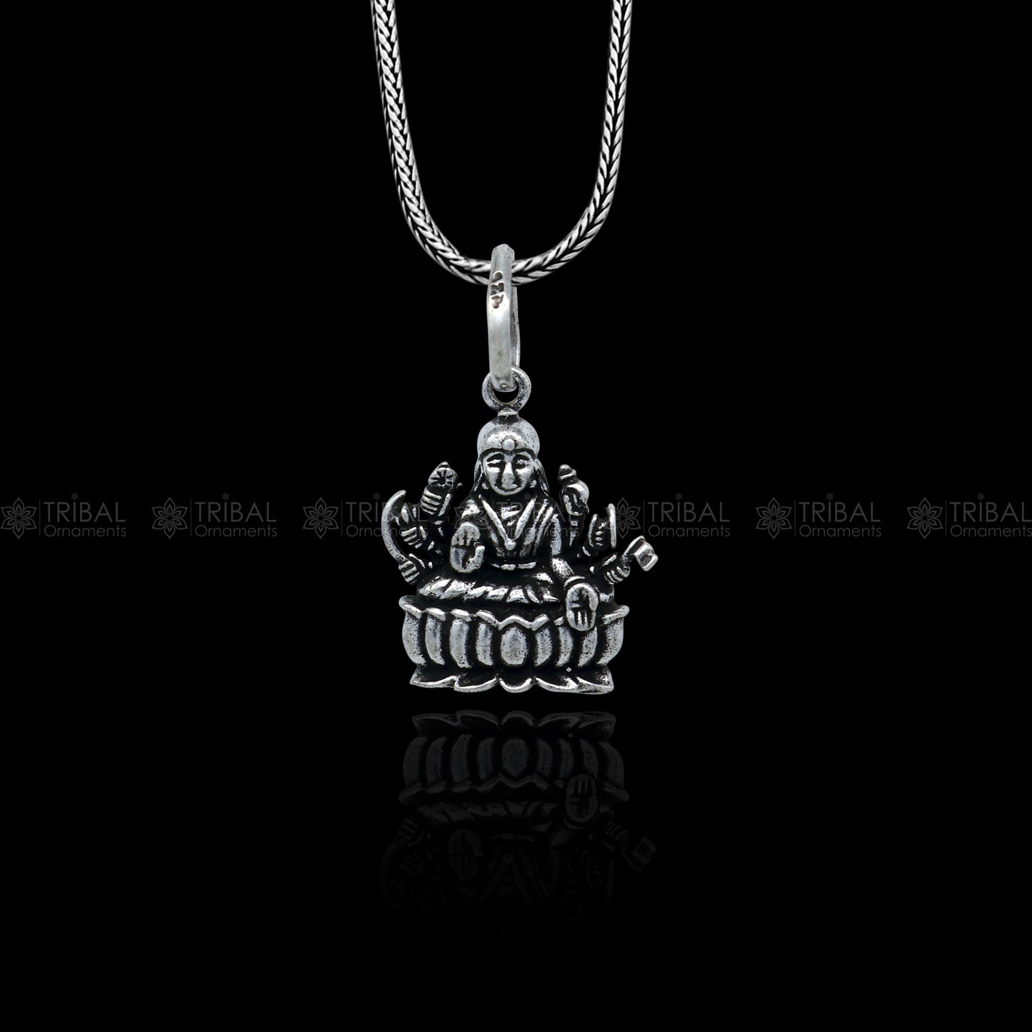 925 sterling silver handmade Lord Dhan Laxmi ji design stylish pendant nsp993