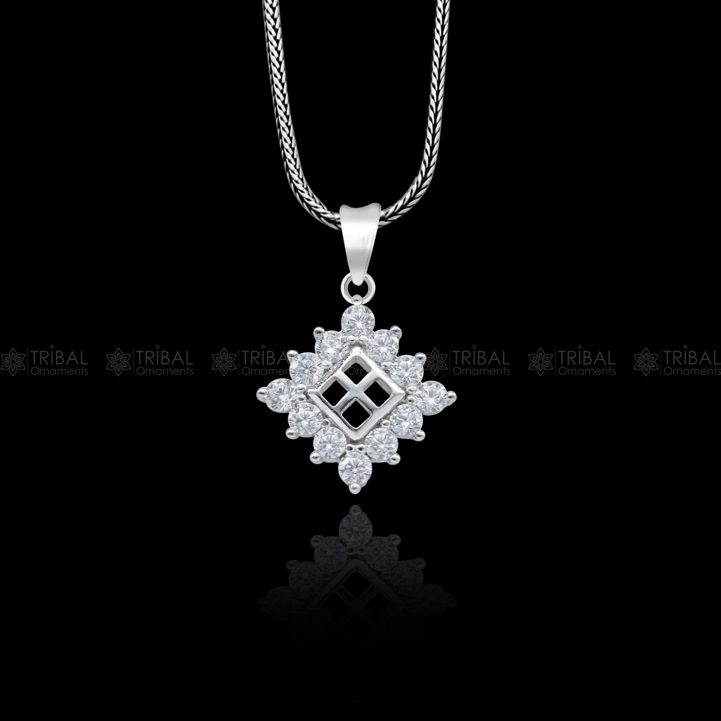 925 Sterling silver unique design diamond pendant nsp928