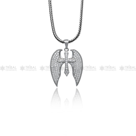 925 Sterling silver  cross wings design pendant nsp954