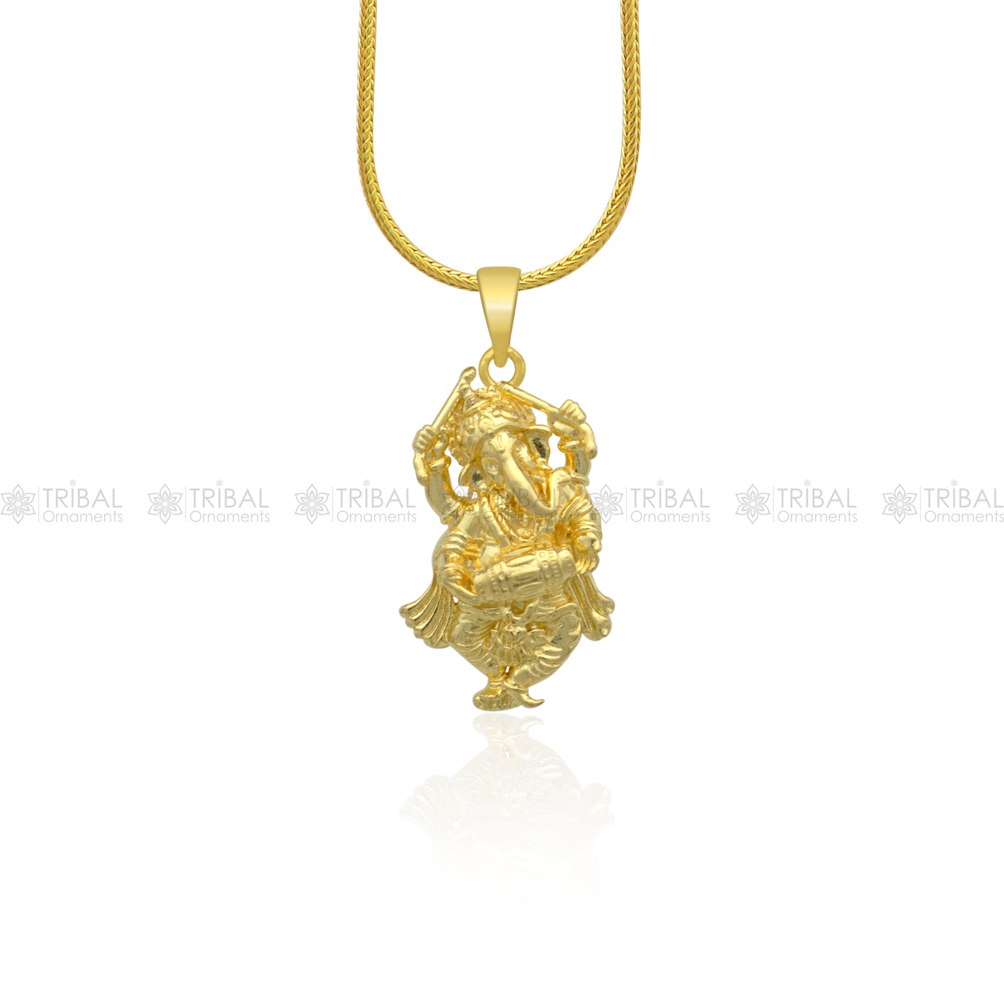 925 sterling silver gold polished Lord Ganesha divine pendant nsp903