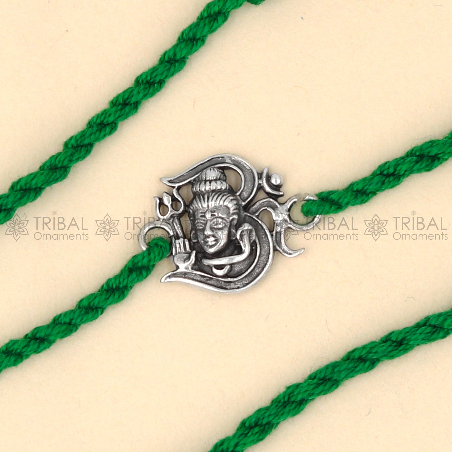 925 Sterling silver lord shiva design pendant Rakhi bracelet Rakshabandhan festival rk323