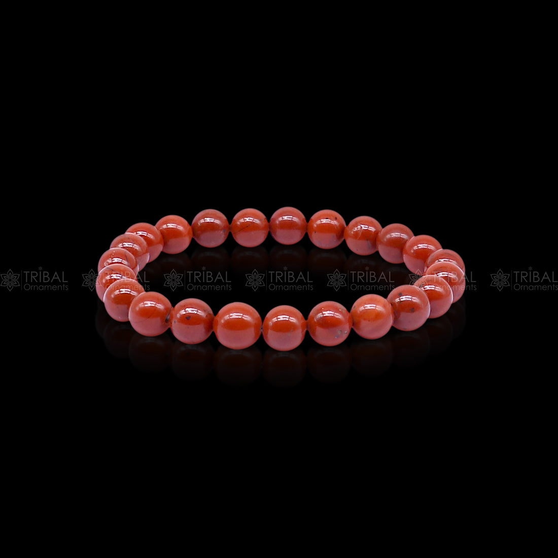 Earthy Elegance: Red Jasper Bracelet” stnbr107 - TRIBAL ORNAMENTS